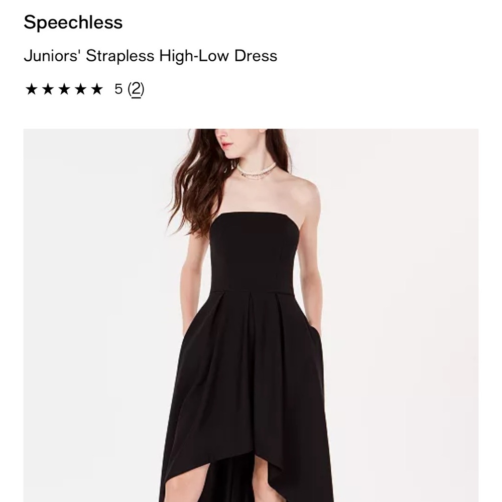 Speechless Black Strapless High-Low Sundress
